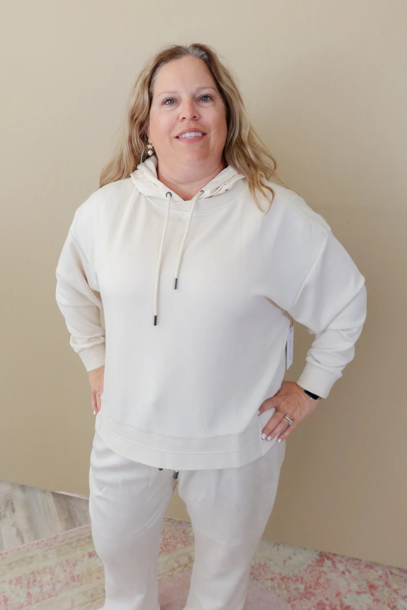 Tribal Brand Eggshell Lux Stretch Hooded Top