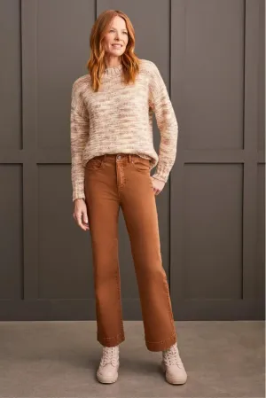 Tribal Brand Walnut Fly Front Wide Leg Pants