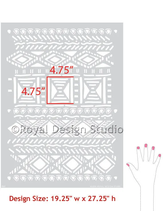 Tribal Vibe Allover Wall Stencil