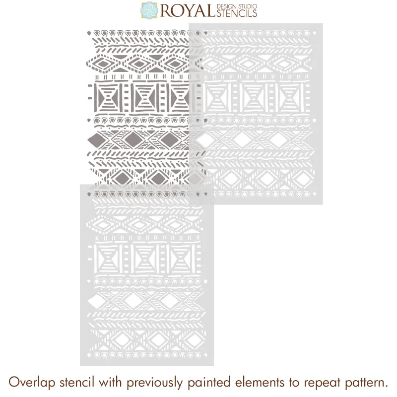 Tribal Vibe Allover Wall Stencil