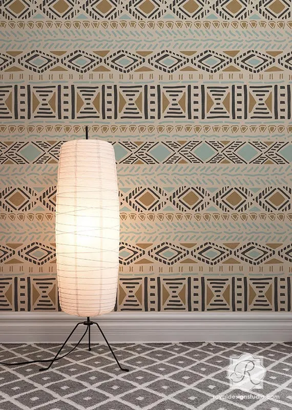 Tribal Vibe Allover Wall Stencil