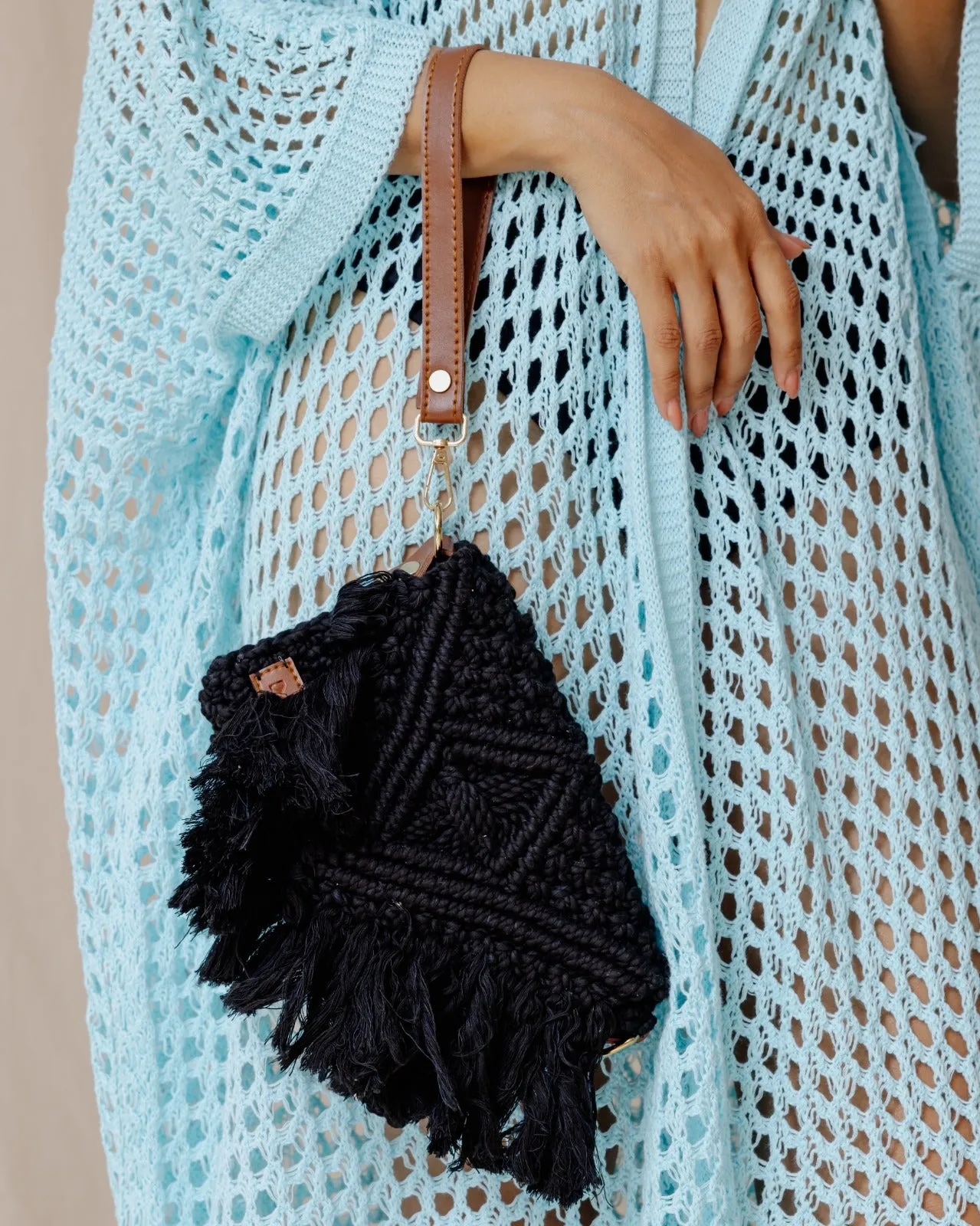Trico Fringed Kimono Baby Blue