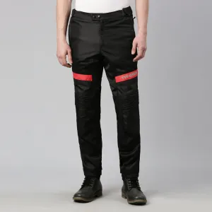 TVS Racing Riding Pant for Men: Pant for Men Biker with CE Level-2 Knee Armor, High-Abrasion Resistance, Day-Night Reflective Safety, Adjustable Comfort Fit, and Mesh for Ventilation (Black/Red-M)