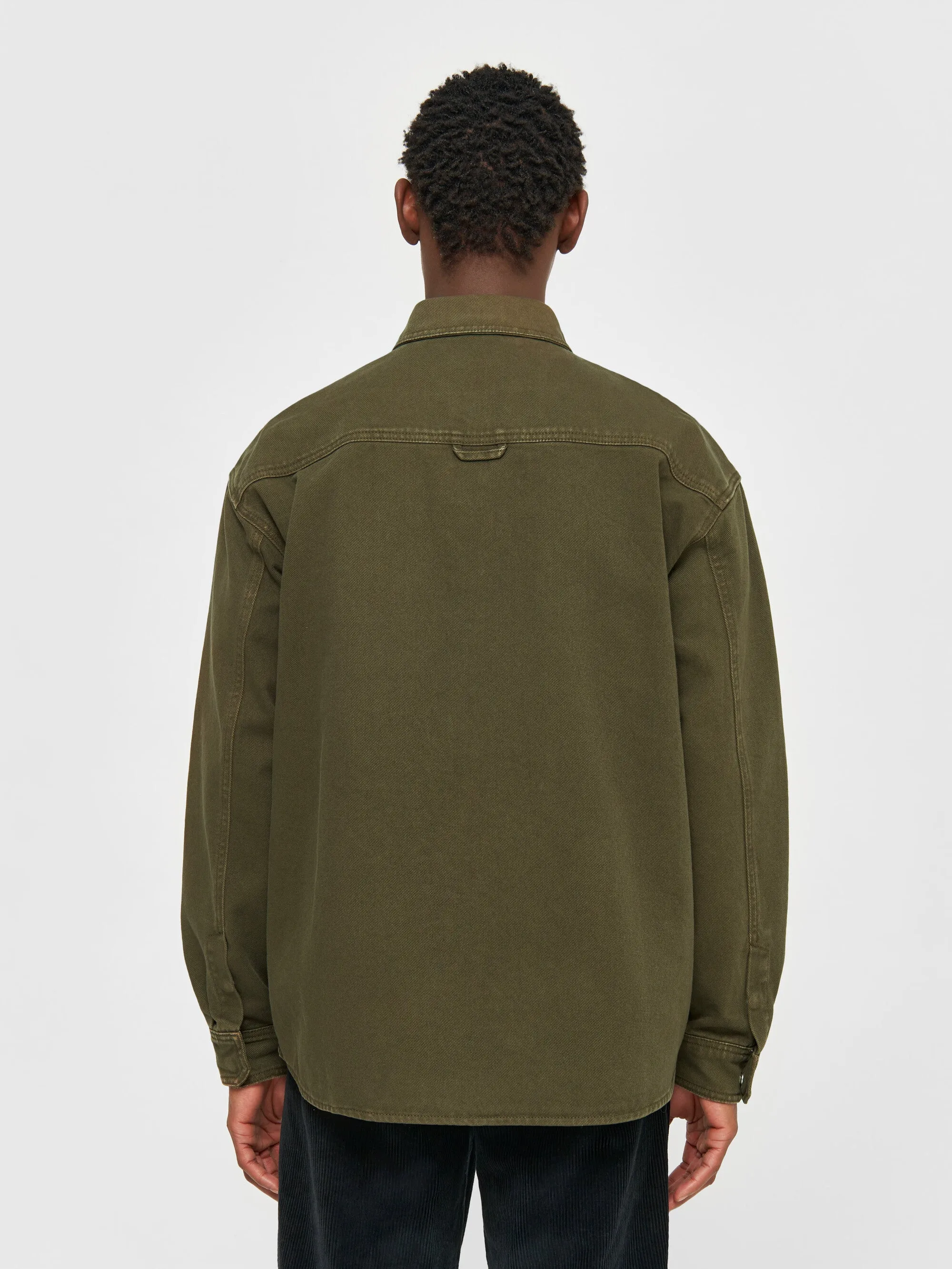 Twill loose fit overshirts - Dark Olive