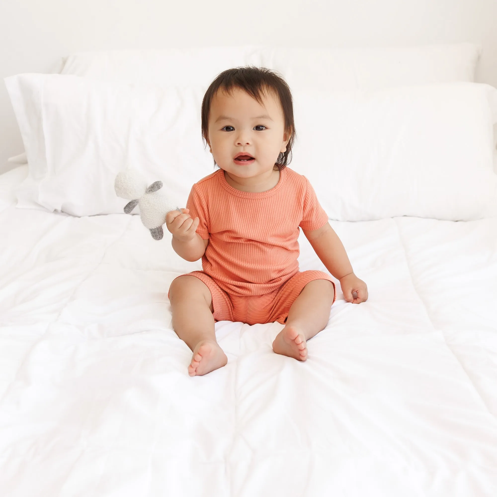 TWO PIECE SHORTIE SET- Red Rock Ribbed