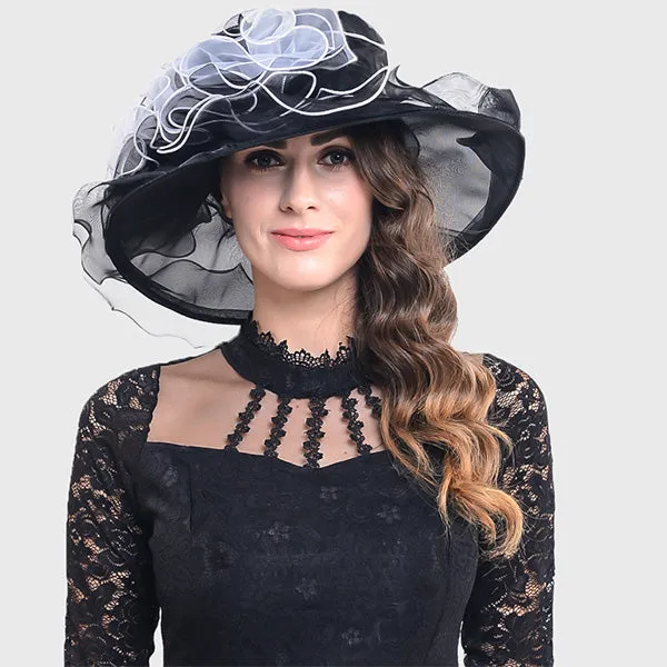 Two Tone Organza Kentucky Derby Church Tea Hats S021