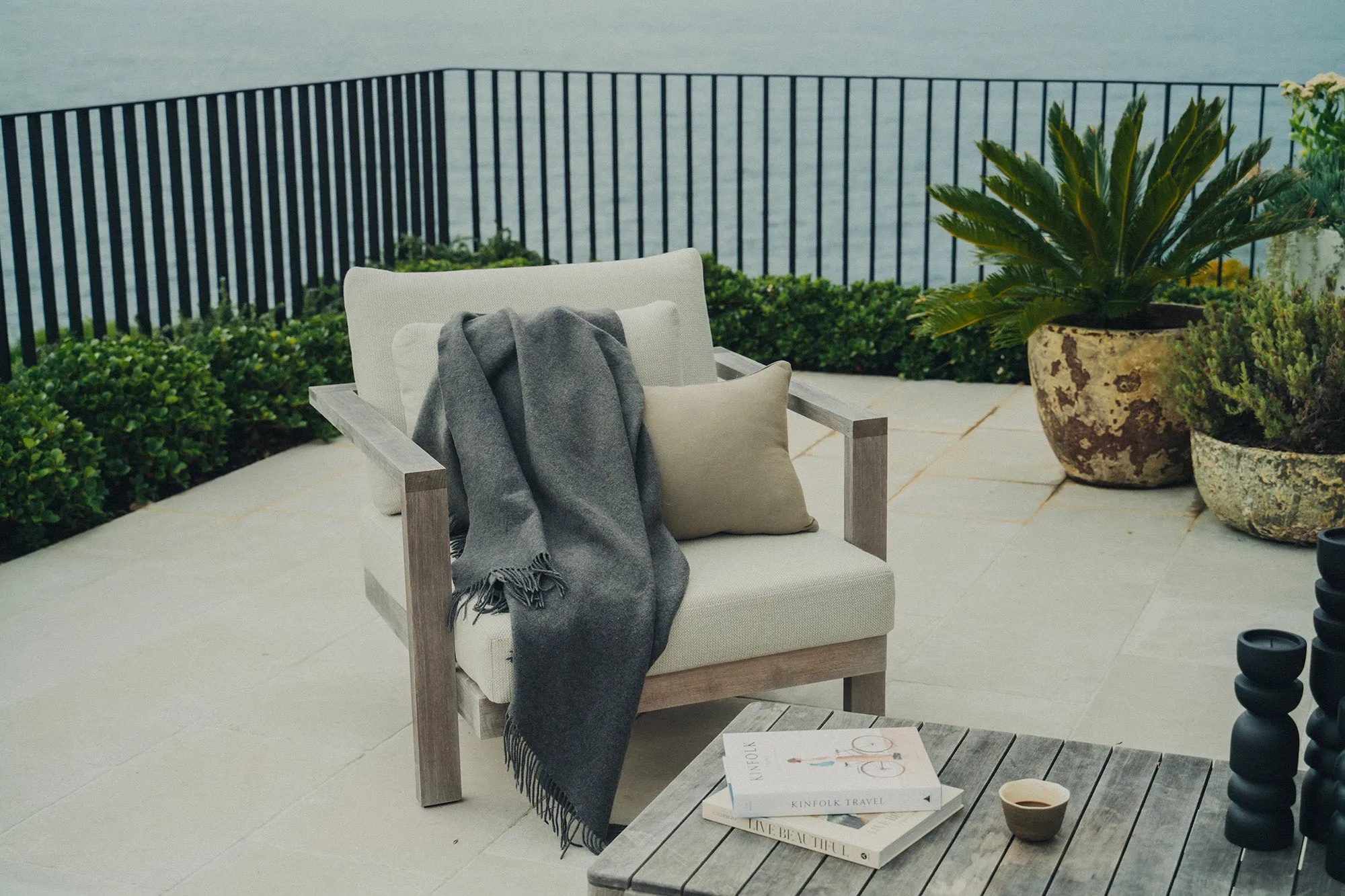 Two Tone Wool Throw | Charcoal/Grey