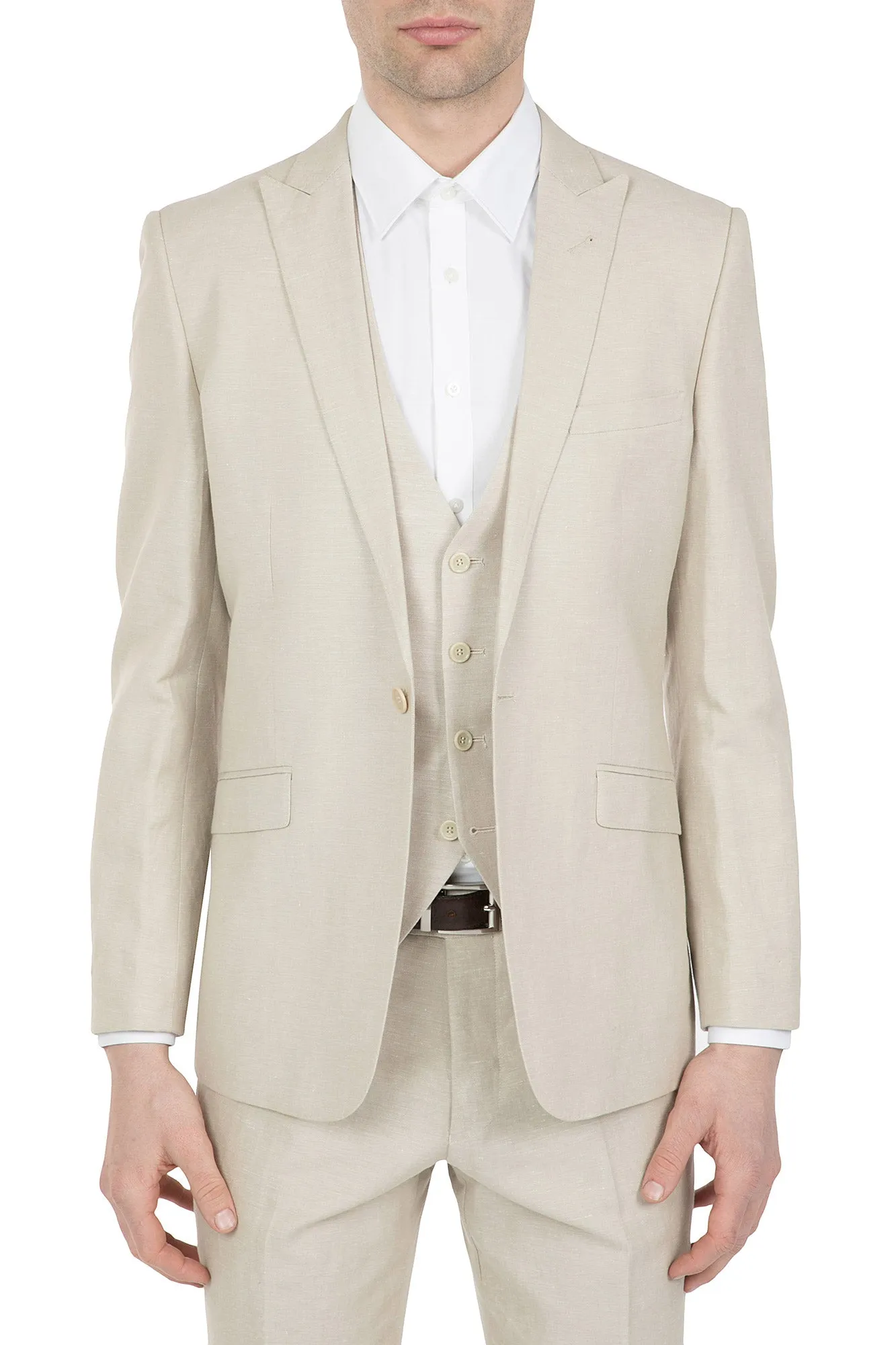 Uberstone Louie Linen Sand Suit Set
