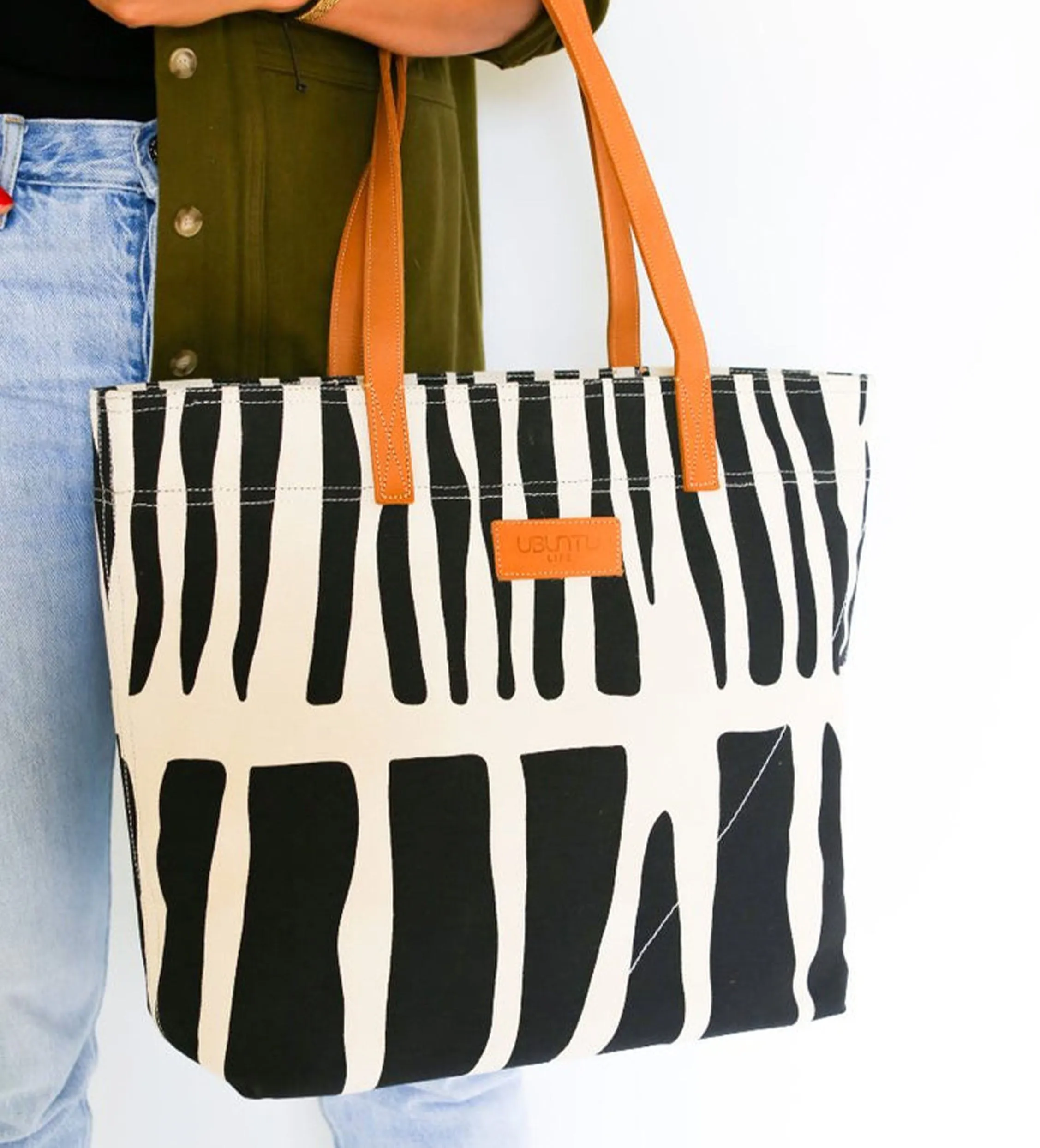 Ubuntu Tote: Black and Eggshell