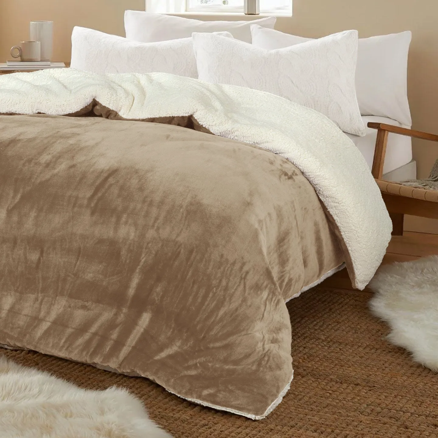 Ultrasoft & Warm Sherpa Razaye/Quilt