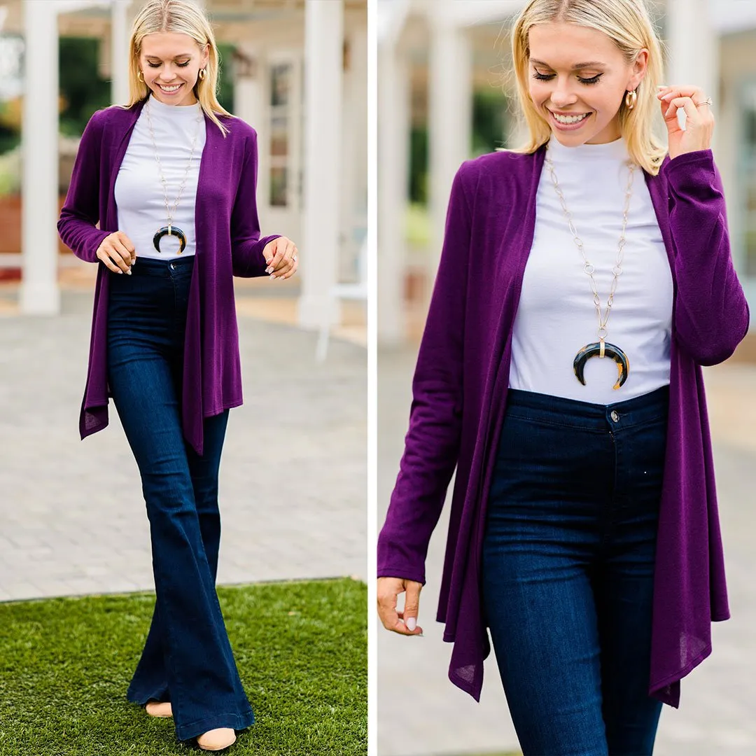 Undeniable Purple Classic Cardigan