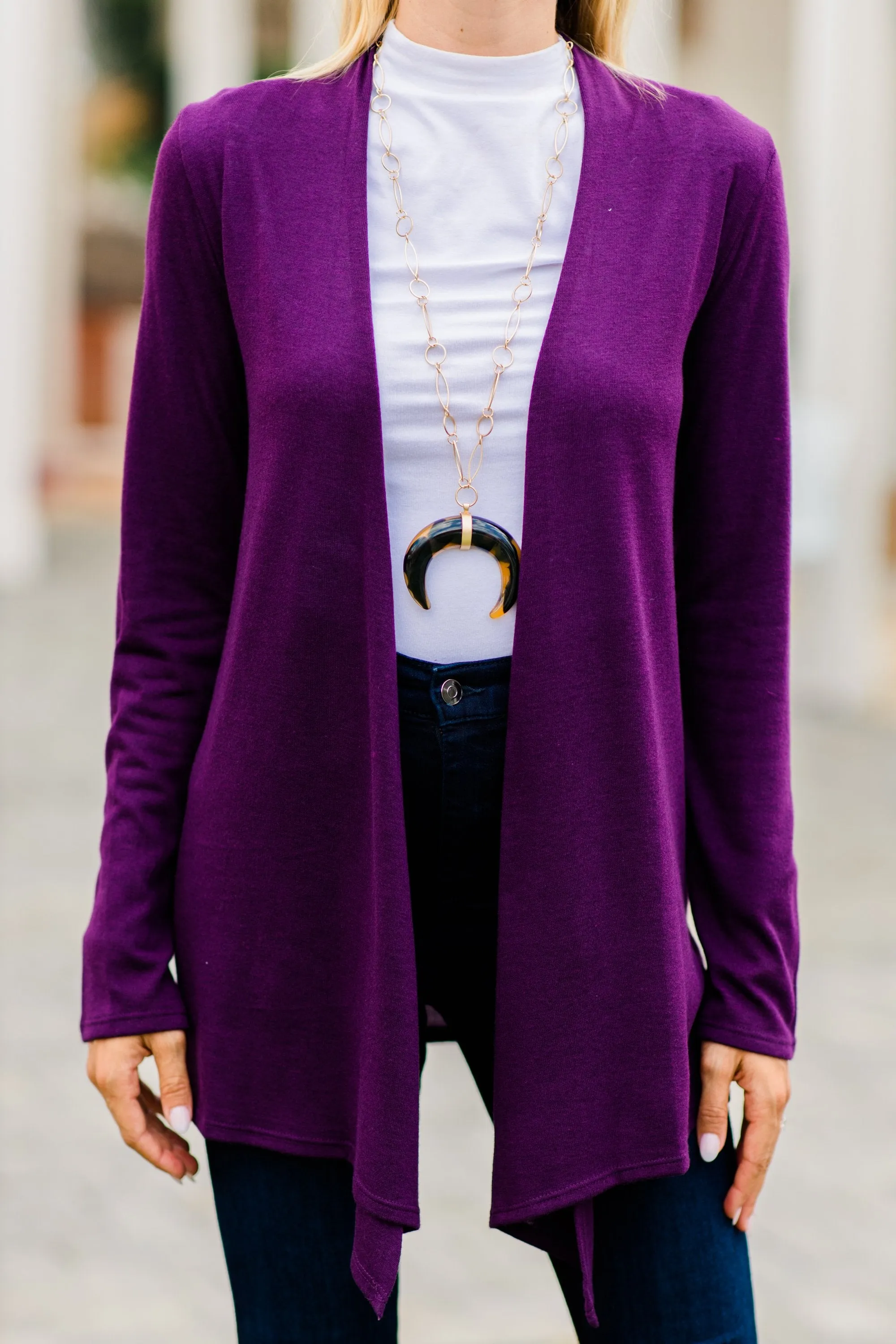 Undeniable Purple Classic Cardigan