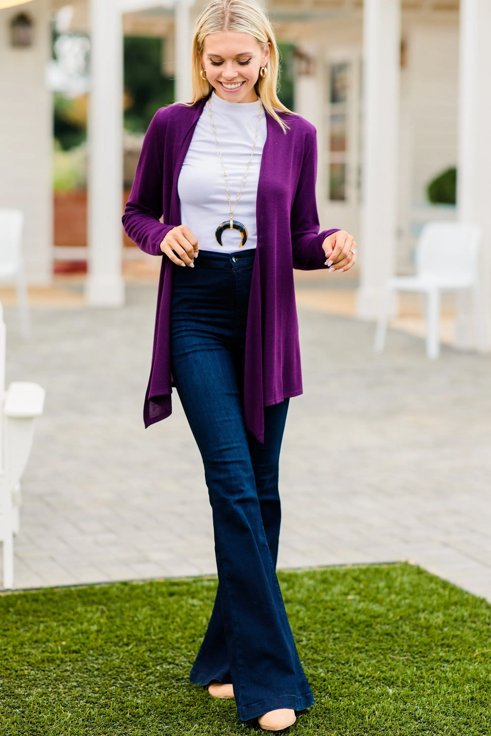 Undeniable Purple Classic Cardigan