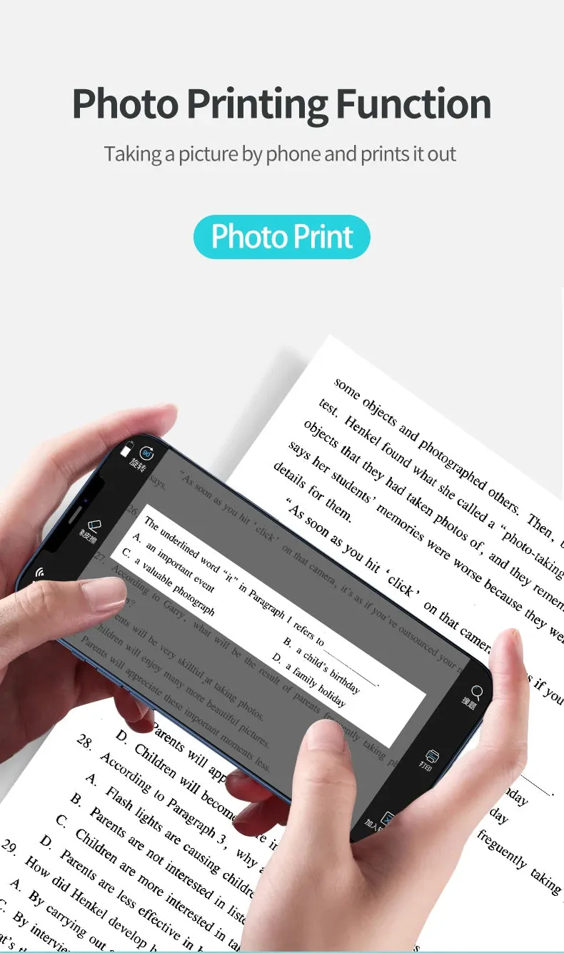 Unicorn Design Mini Portable Thermal Bluetooth Printer