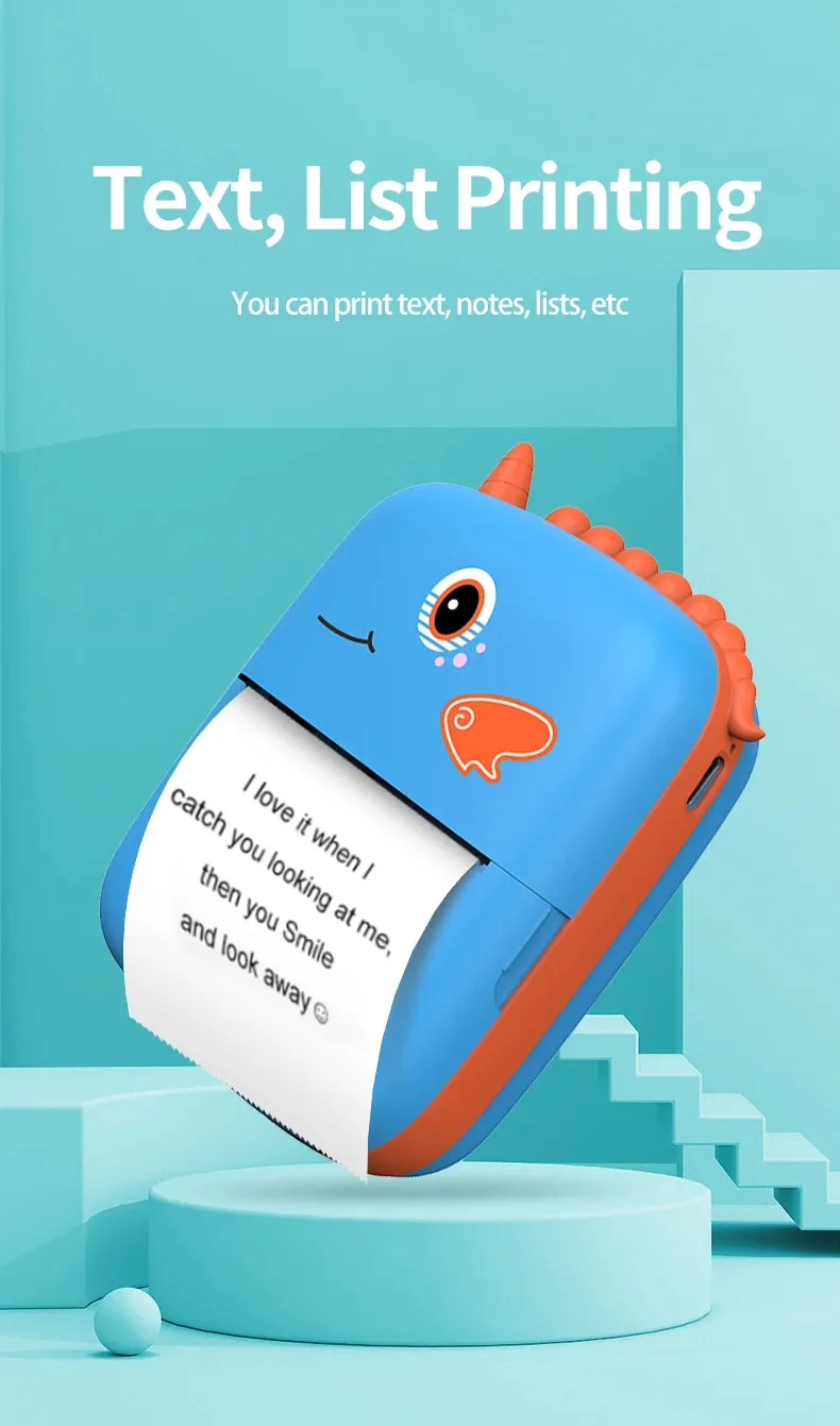 Unicorn Design Mini Portable Thermal Bluetooth Printer