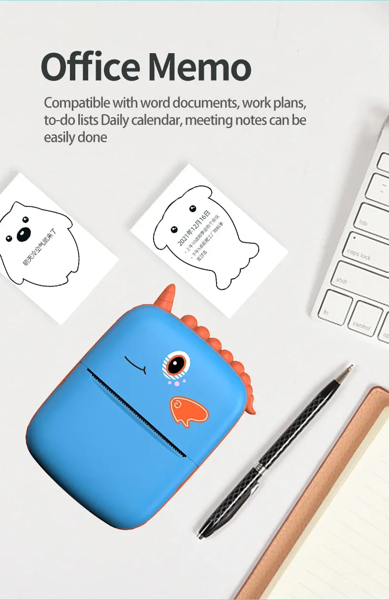 Unicorn Design Mini Portable Thermal Bluetooth Printer