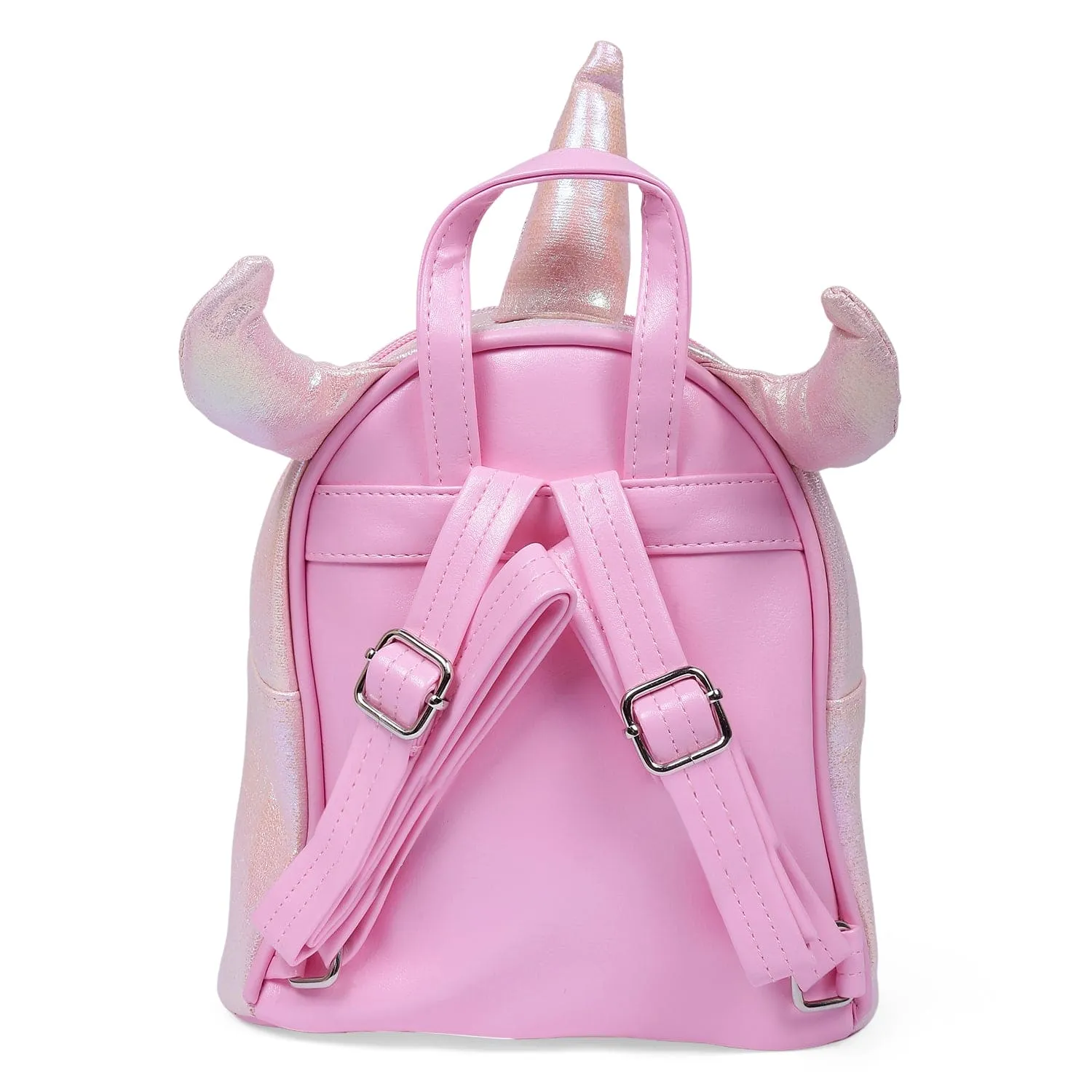 Unicorn Sequined Dual Tone Backpack Trendy Bag - Pink