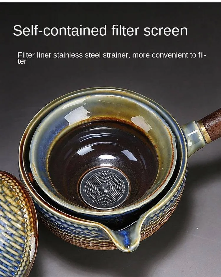 Unique Ceramic Moving Teapot Filter Set