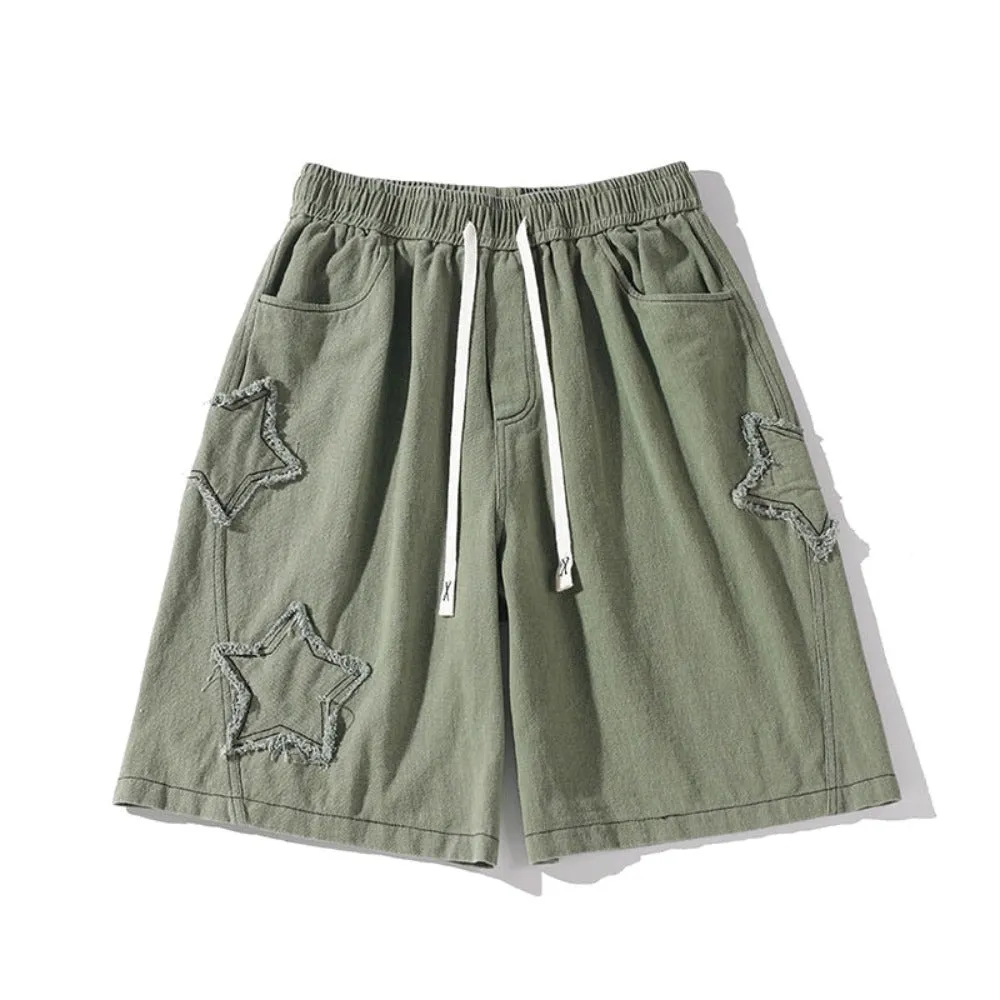 Unisex Baggy Applique Star Shorts