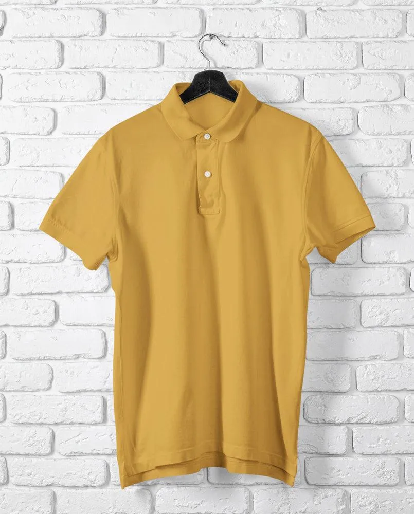 Unisex Grey Melange Cotton Polo T-Shirt