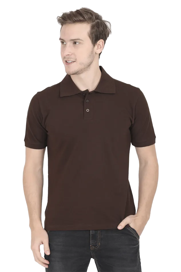 Unisex Grey Melange Cotton Polo T-Shirt