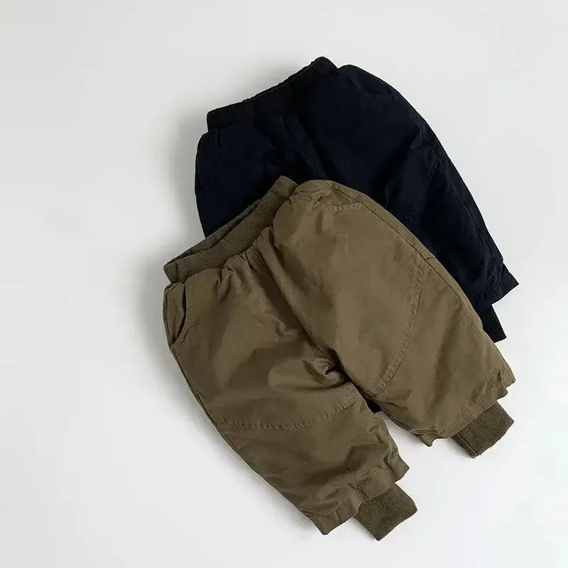 Unisex Winter Padded Solid Pants