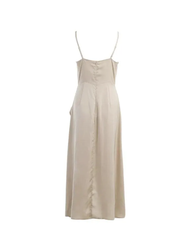 Uniwim V Neck Thigh Split Midi Dress