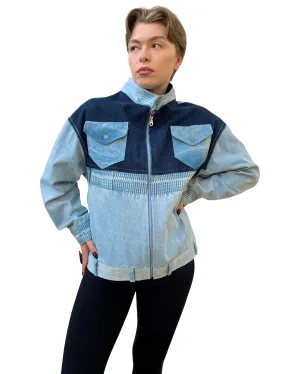 Upcycled Denim Patchwork Short Jacket