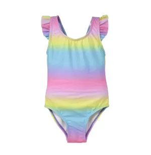 UPF 50  Lili One-Piece Swimsuit with Ruffles on Straps and Bow in the Back - E