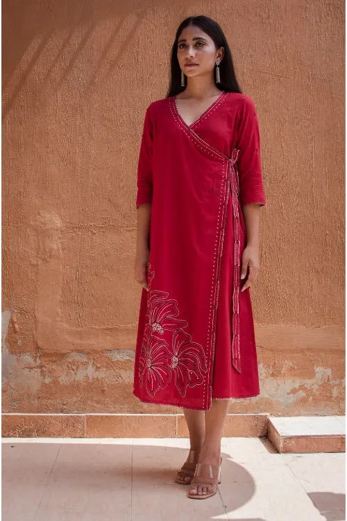 Urmul'Hoor' Laal Ishq Cotton Kurti.(2pc kurta and pant set )