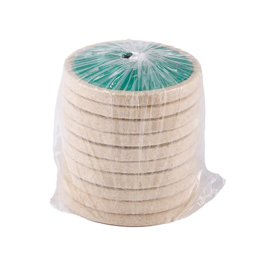 US 10~20 Pack 4'' Wool Finishing Polishing Wheel Disc Buffing Pads Angle Grinder
