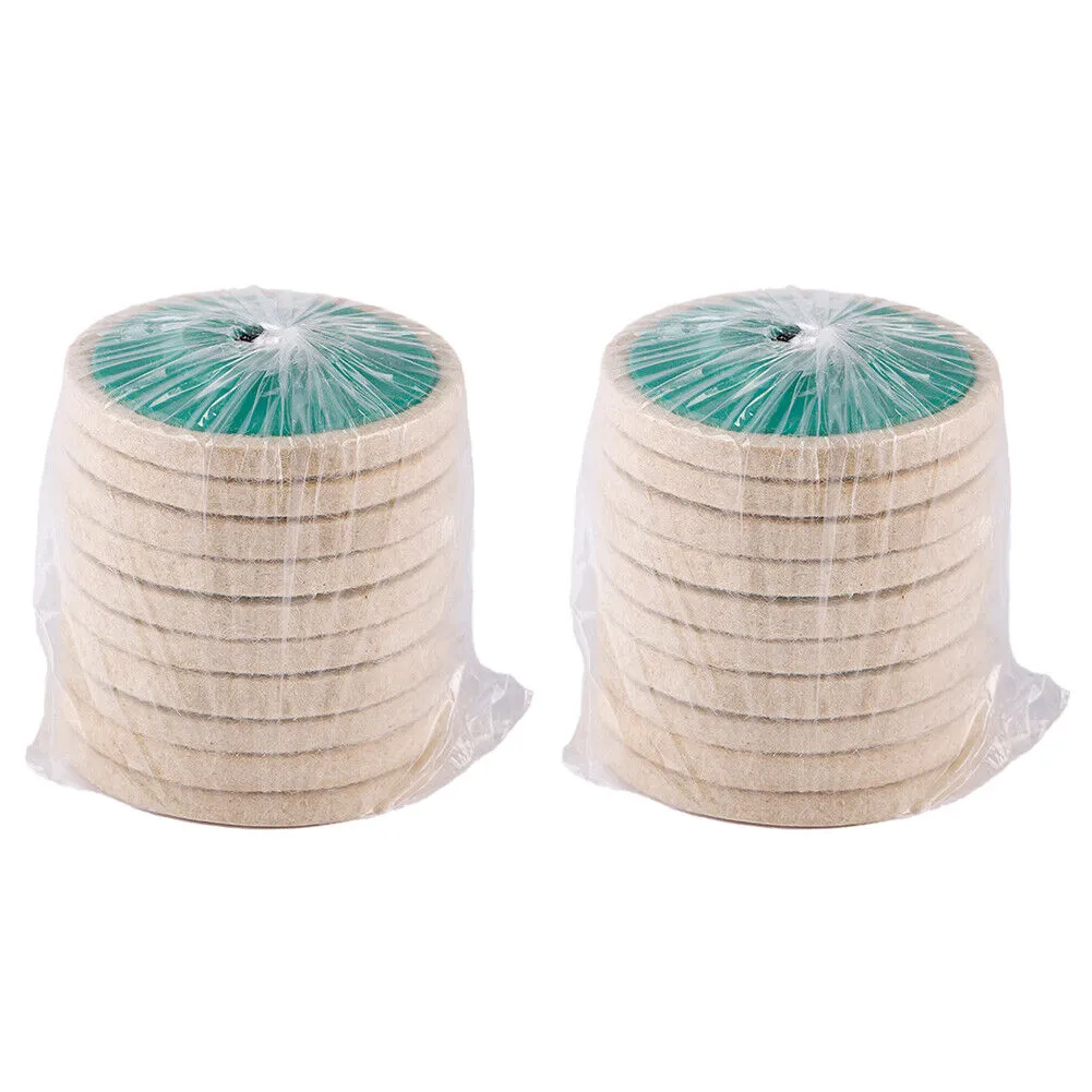 US 10~20 Pack 4'' Wool Finishing Polishing Wheel Disc Buffing Pads Angle Grinder