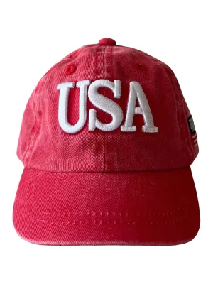 USA Kids Baseball Hat | Vintage Red