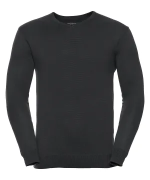V-neck knitted sweater | Black
