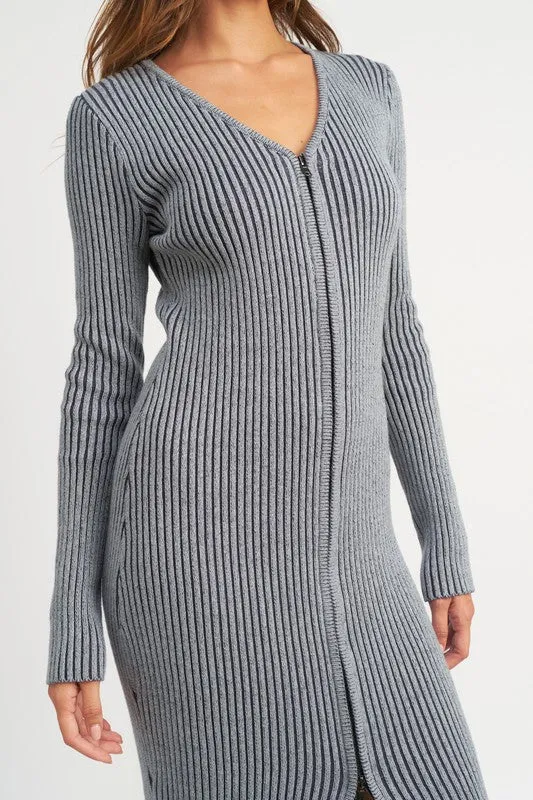 V neck Midi Dress