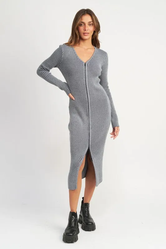 V neck Midi Dress
