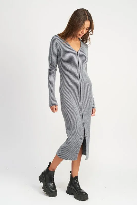 V neck Midi Dress