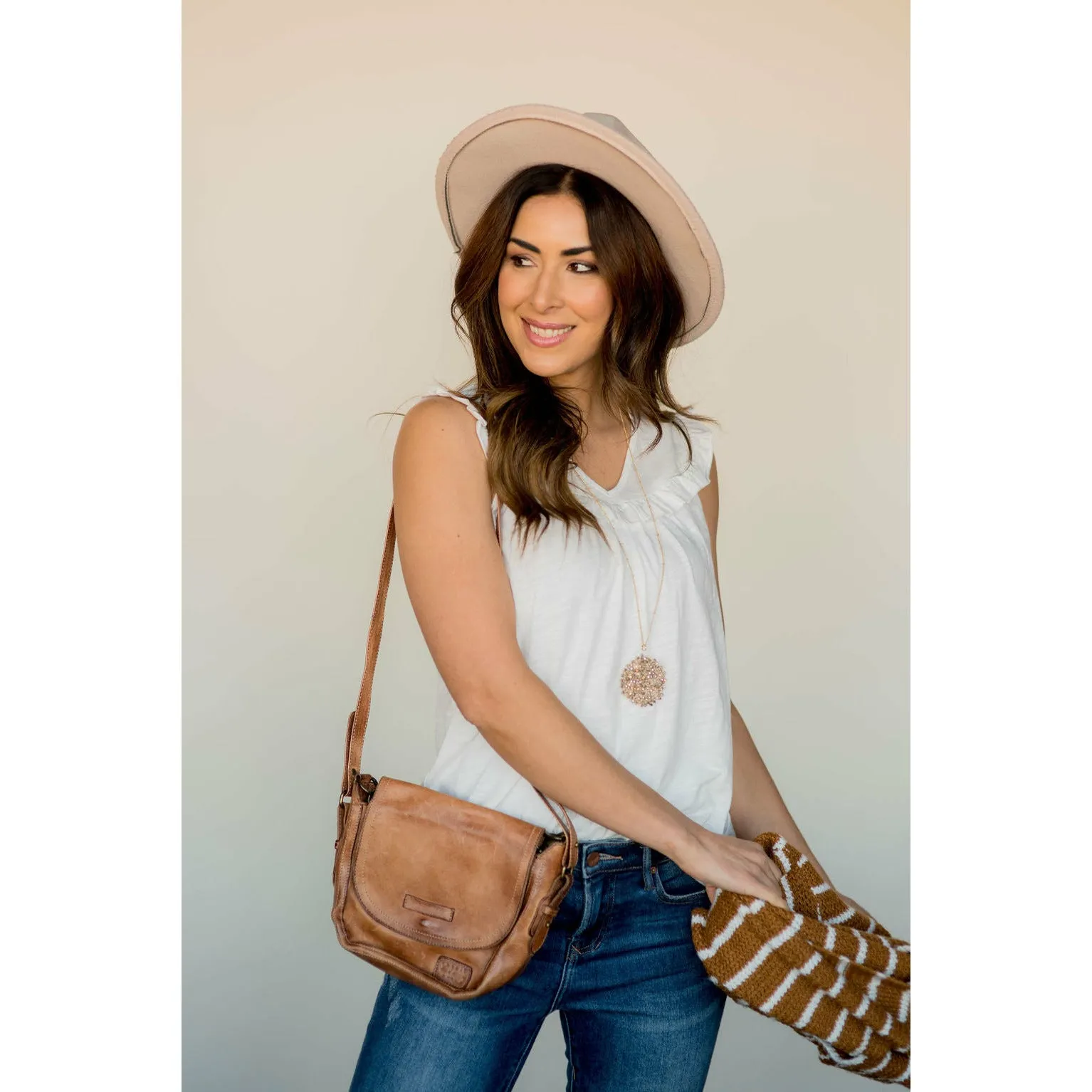 V-Neck Ruffle Bib Tank