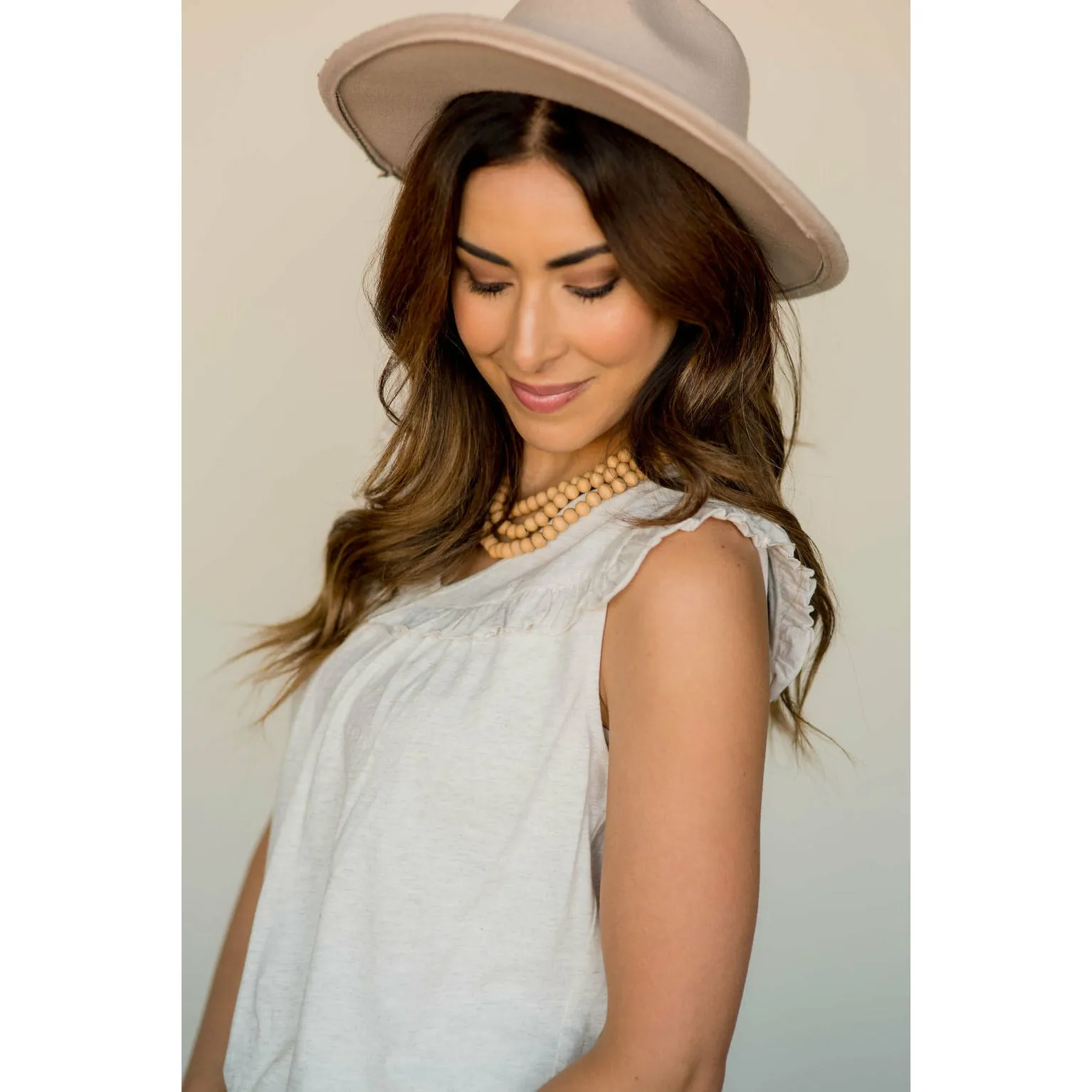 V-Neck Ruffle Bib Tank