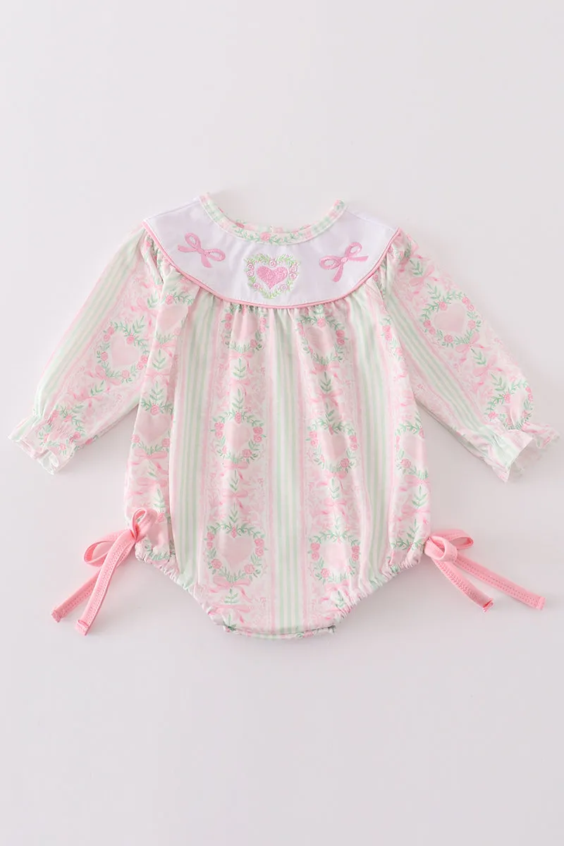 Valentine's day heart bow embroidery girl bubble