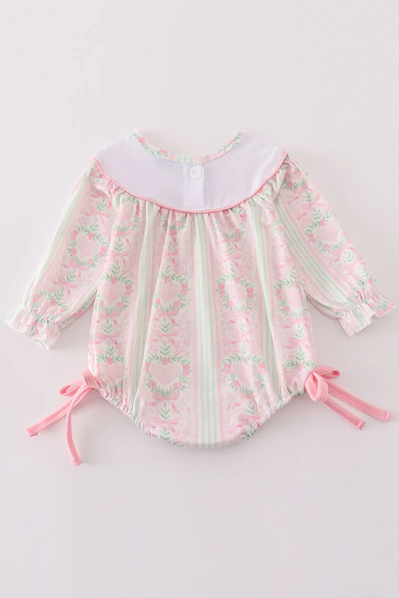 Valentine's day heart bow embroidery girl bubble