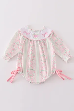 Valentine's day heart bow embroidery girl bubble