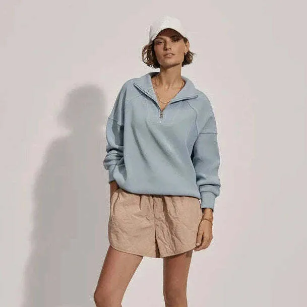 Varley - RHEA Half Zip Sweat - Ashley Blue