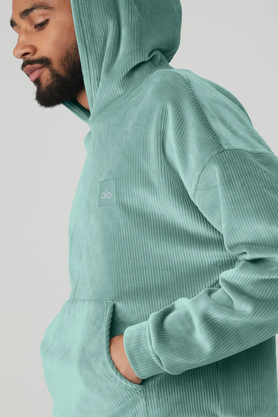Velour Baller Hoodie - Blue Agave