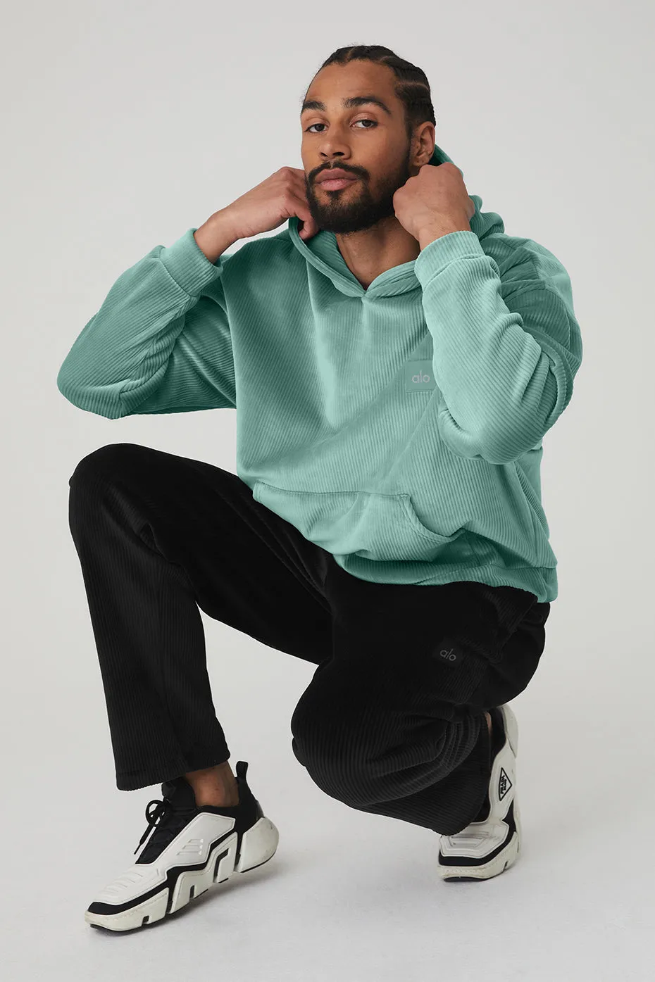 Velour Baller Hoodie - Blue Agave