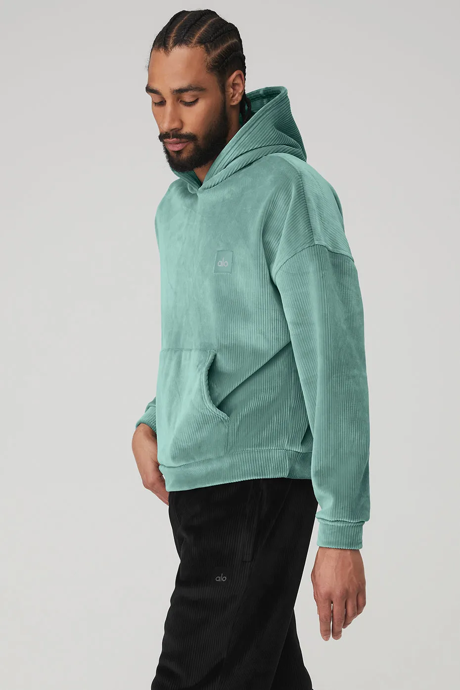 Velour Baller Hoodie - Blue Agave