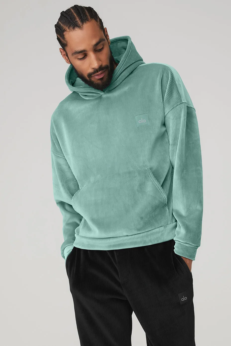 Velour Baller Hoodie - Blue Agave