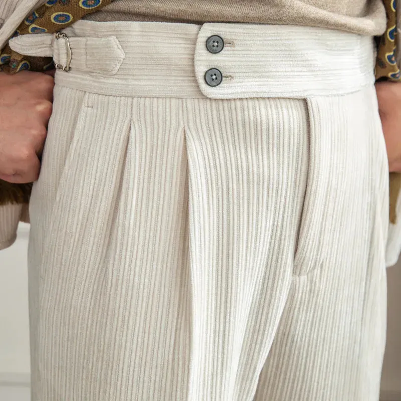 Vertical Stripes Corduroy Trousers