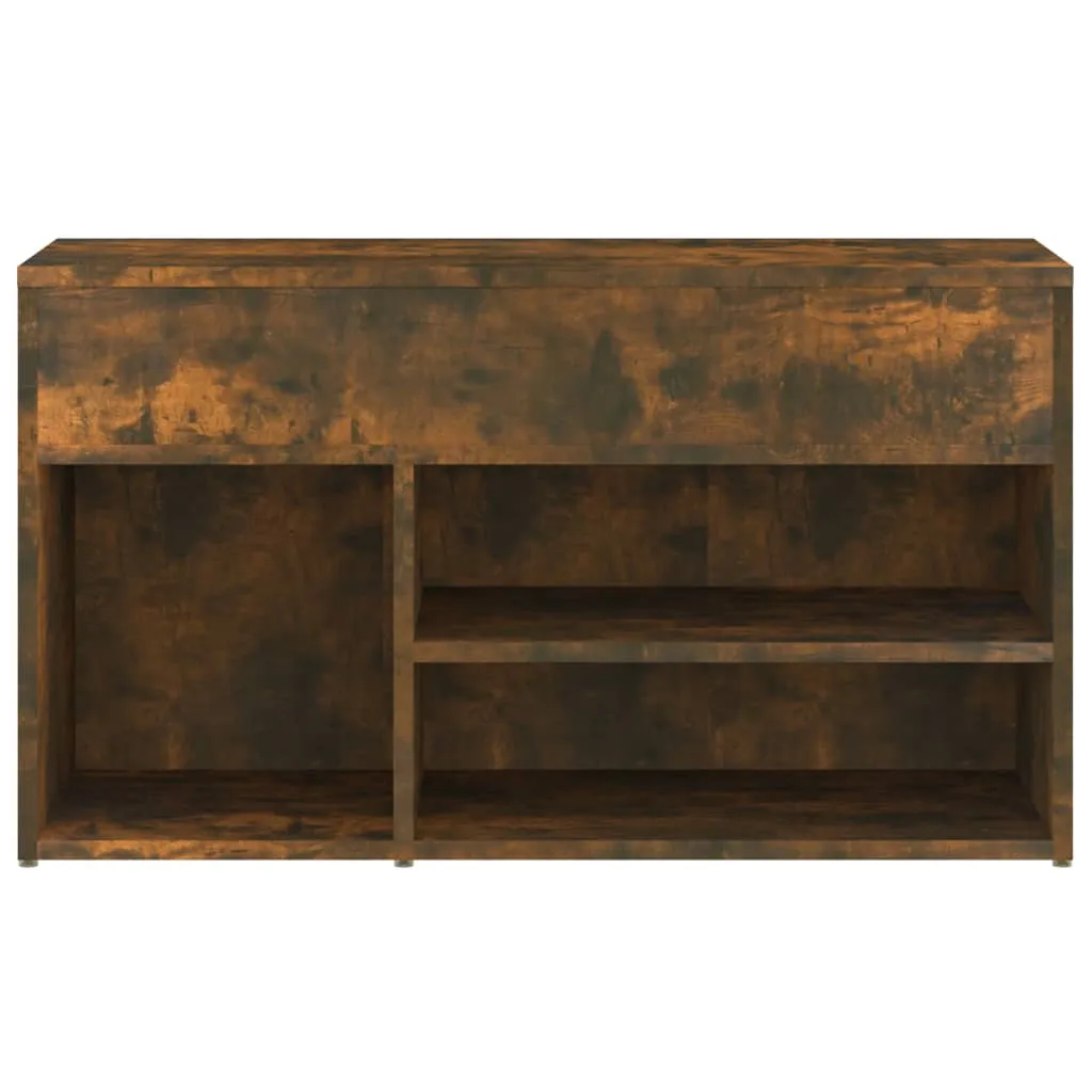 vidaXL Shoe Bench Smoked Oak 80x30x45 cm Engineered Wood