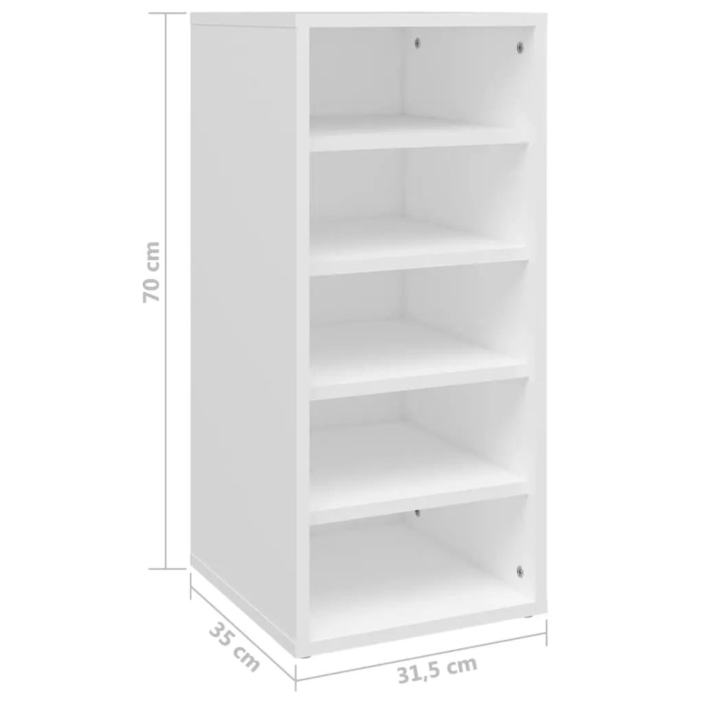 vidaXL Shoe Cabinet White 31.5x35x70 cm Engineered Wood